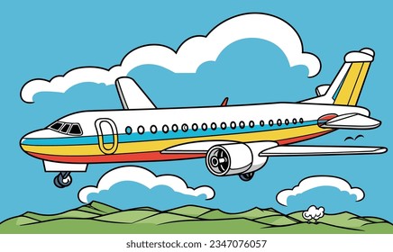 Adorable Cartoon Airplanes: Minimalist Art of Children's Creative Drawing and Clothing Design"