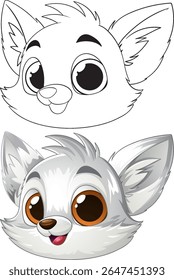 Adorable cartoon animal with big expressive eyes