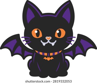 Adorable cartoon bat cat