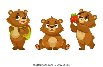 Adorable Cartoon Bears with Playful Expressions that Bring Joy and Charm to Everyone Around