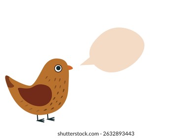 An Adorable Cartoon Bird with a Playful Speech Bubble Perfect for Childrens Artwork