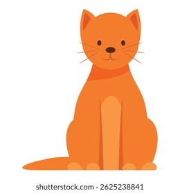 Adorable cartoon cat sitting with a cute expression
