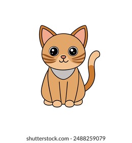 Adorable cartoon cat vector illustration, perfect for clipart, line art, and printable designs.