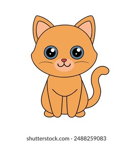 Adorable cartoon cat vector illustration, perfect for clipart, line art, and printable designs.