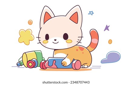 Adorable Cartoon Cats: Creative Impressions of the Toy World in Children's Art
