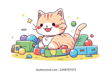 Adorable Cartoon Cats: Creative Impressions of the Toy World in Children's Art