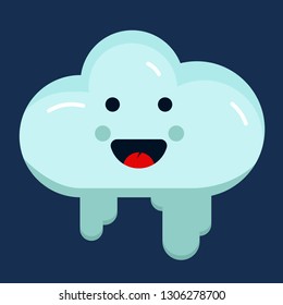 
Adorable cartoon cloud icon. vector art