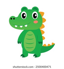 Adorable Cartoon Crocodile vector Illustration for Kids