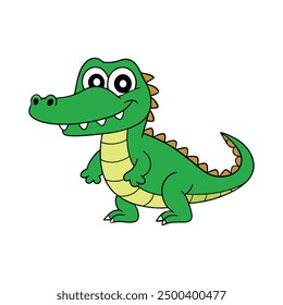 Adorable Cartoon Crocodile vector Illustration for Kids