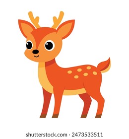 Adorable Cartoon Deer Baby Standing, Wildlife Art and Design for Kids