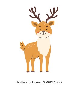 Adorable cartoon deer illustration in a forest theme.
