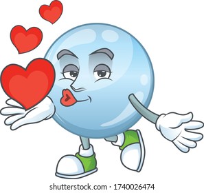 An adorable cartoon design of collagen droplets holding heart