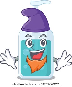 An adorable cartoon design of hand sanitizer as an Elf fairytale character