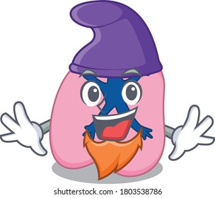 An adorable cartoon design of lung as an Elf fairytale character