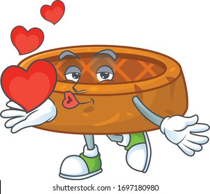 An adorable cartoon design of peanut cookies holding heart