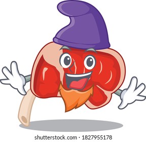 An adorable cartoon design of prime rib as an Elf fairytale character