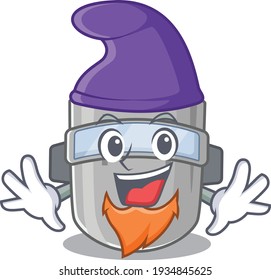An adorable cartoon design of welding mask as an Elf fairytale character