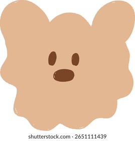 Adorable cartoon dog face in a flat, minimalist style