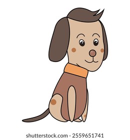 Adorable cartoon dog with a happy expression and brown fur