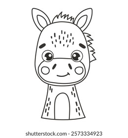 Adorable Cartoon Donkey vector, for kids