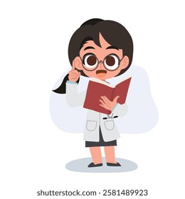 Adorable cartoon female doctor providing professional medical guidance in a friendly and informative healthcare