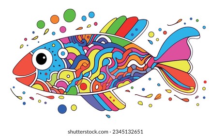 Adorable Cartoon Fish: Creative World of Children's Drawing and Poster Design