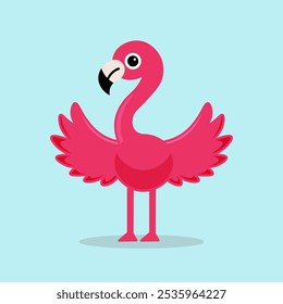 Adorable Cartoon Flamingo Character, Cute Flamingo Illustration for Kids