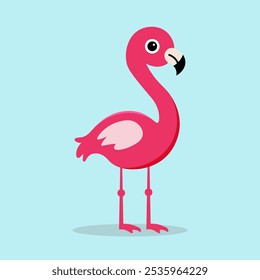 Adorable Cartoon Flamingo Character, Cute Flamingo Illustration for Kids