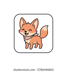 Adorable cartoon fox character