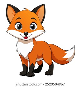 Adorable zorro de dibujos animados con piel naranja