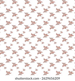 Adorable Cartoon Fox Pattern with Playful Stars on a White Background