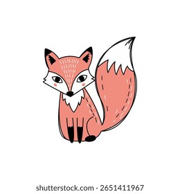 Adorable cartoon fox with vibrant colors and artistic style. A joyful character perfect for children's products, illustrations, and imaginative designs.