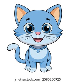Adorable Cartoon Goat in Green Circle with Navy Background and Cheerful Expression