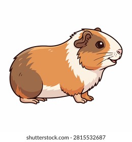 Adorable cartoon hamster featuring fluffy fur, bright eyes, and a small rounded body, perfect for childrens books or educational materials.