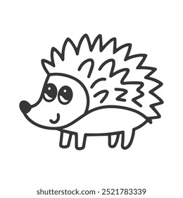 Adorável desenho animado hedgehog vetor ilustração com um design divertido e divertido. Perfeito para a arte das crianças, colorir páginas, e materiais educacionais. Desenho de linha simples para fácil personalização