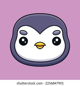 An adorable cartoon illustration of a cute penguin head, featuring a perky tuxedo, big eyes, and a curious expression. Perfect for animal lovers who loves the quirky charm of these flightless birds.