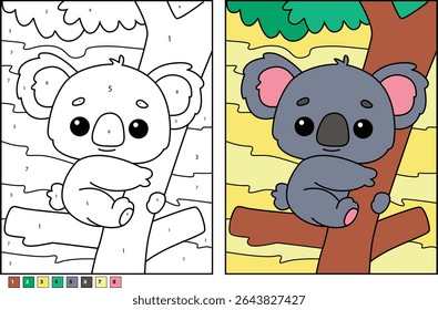 urso de caricatura adorável sentado em uma ilustração de galho de árvore, perfeito para livros de coloração das crianças, atividades educacionais, imprimíveis e desenhos de personagens animais bonitos para crianças.