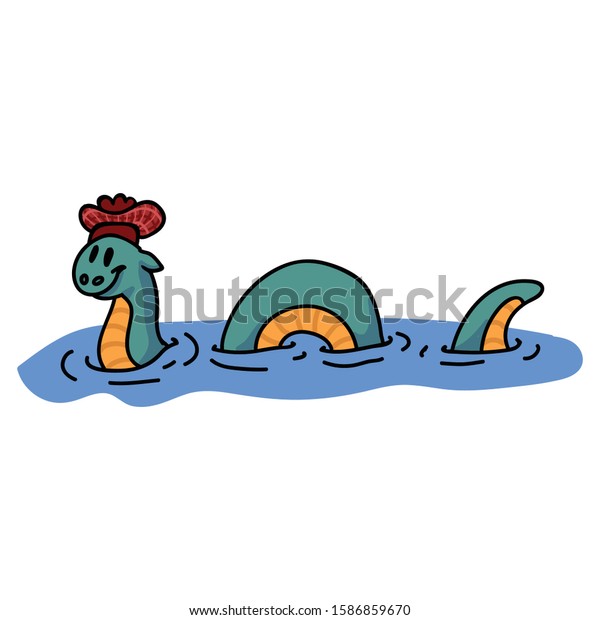 Adorable Cartoon Loch Ness Monster Clip Stock Vector (Royalty Free ...