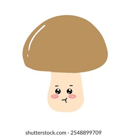 adorable cartoon mushroon face expression