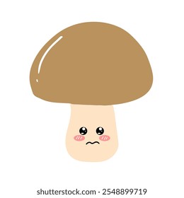 adorable cartoon mushroon face expression