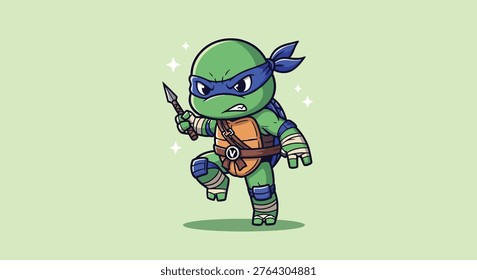 An adorable cartoon ninja
