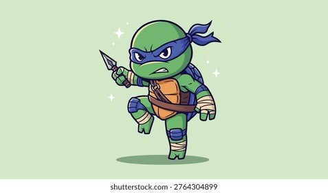 An adorable cartoon ninja