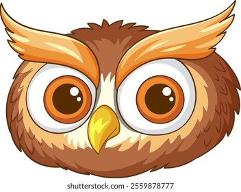 Adorable cartoon owl with expressive eyes