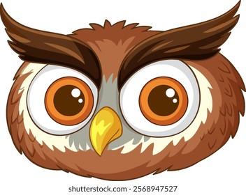 Adorable cartoon owl with expressive large eyes