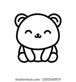 Adorable Cartoon Panda Outline - Vector Illustration for Children