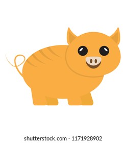 
Adorable cartoon pig icon
