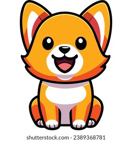 Adorable Cartoon Puppies Versatile Vector Illustrations for Stickers, T-Shirts, and Creative Designs in Trendy Flat Style