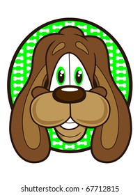An adorable cartoon puppy dog with long floppy ears.