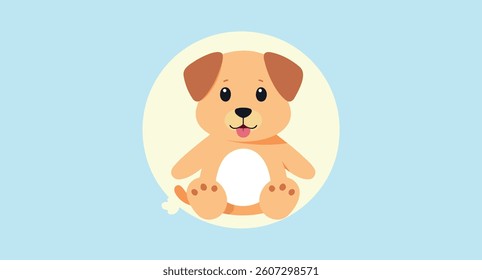 adorable cartoon puppy illustration with cute details