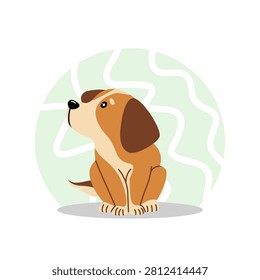 Adorable cartoon puppy sitting